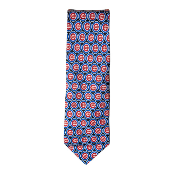 CHICAGO CUBS - MENS VINTAGE TIE, BLACK, MLB BASEBALL/RM SPORT-2002 Ralph Marlin - Picture 1 of 4